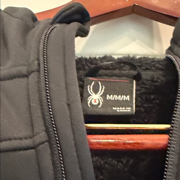 Spyder Medium Men’s Track Jacket with Hood - inside is fleece - Picture 3 of 7